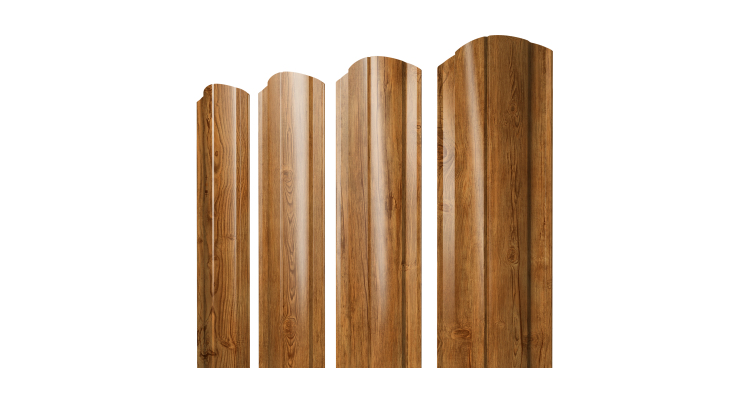 Штакетник Круглый фигурный 0,45 Print Elite Golden Wood TwinColor