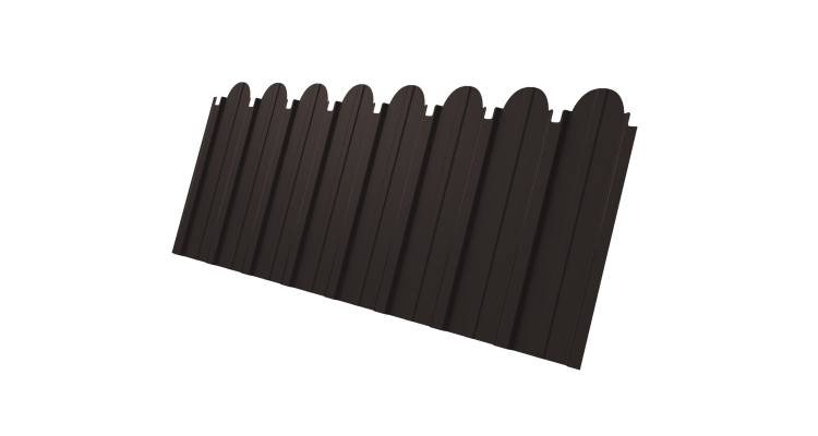 Профнастил С10A фигурный GL 0,5 Rooftop Бархат RR 32 темно-коричневый