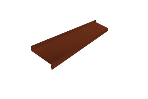 Отлив простой 150 0,5 Satin с пленкой RAL 3009 оксидно-красный (2м)