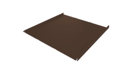 Фальц двойной стоячий Line Grand Line 0,5 GreenCoat Pural BT с пленкой на замках RR 887 шоколадно-коричневый