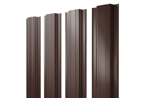 Штакетник Прямоугольный с прямым резом 0,45 PE-Double RAL 8017 шоколад
