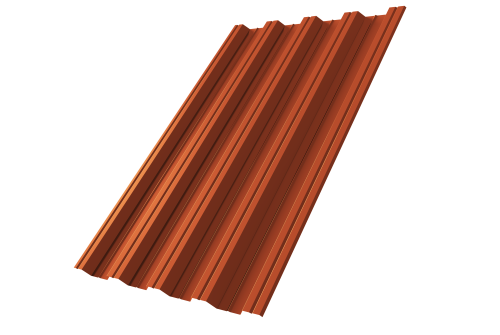 Профнастил НС44 0,5 Satin RAL 8004 терракота