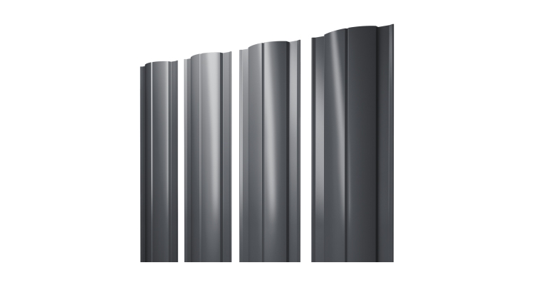 Штакетник Круглый с прямым резом 0,5 Satin RR 32 темно-коричневый