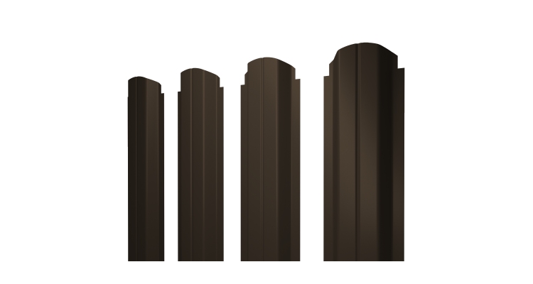 Штакетник П-образный A фигурный 0,5 PurPro RR 32 темно-коричневый