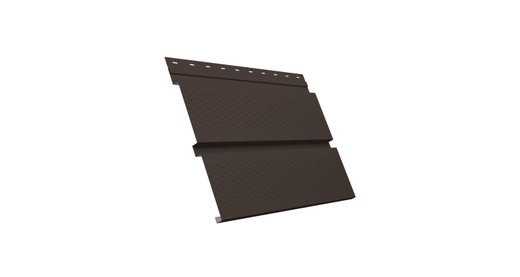 Софит металлический Квадро Брус с перфорацией 0,5 Satin Matt TX с пленкой RR 32 темно-коричневый