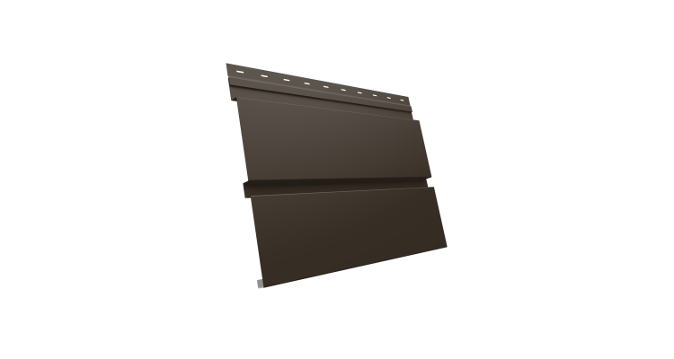 Софит металлический Квадро Брус без перфорации 0,5 Drap TX с пленкой RR 32 темно-коричневый