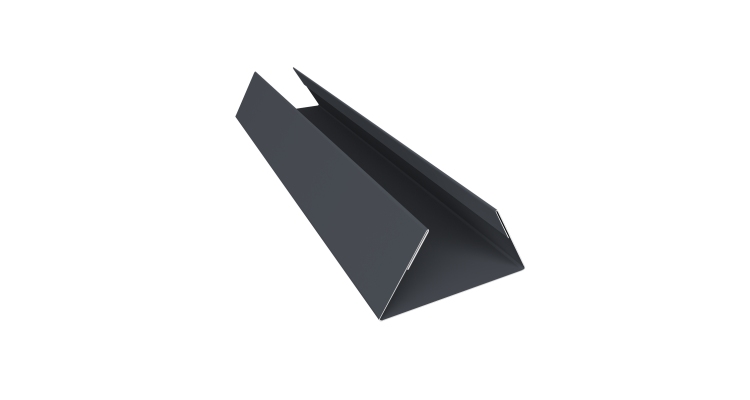 Планка стыковочная составная нижняя 0,45 Drap TwinColor RAL 7024 мокрый асфальт (2м)