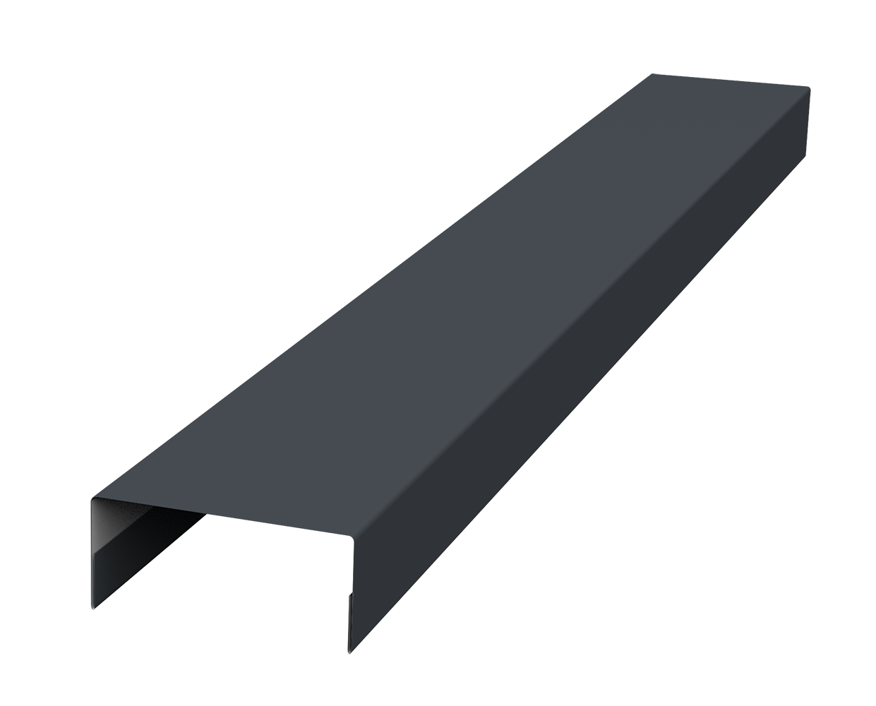 Ламель лицевая 125 забора жалюзи Texas стартовая/финишная для калиток и ворот 0.5 PurPro с пленкой RAL 7024 мокрый асфальт