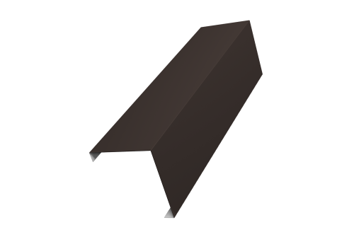 Декоративная накладка на столб универсальная угловая 60х60 для забора жалюзи 0,45 PE RR 32 темно-коричневый (1,8м)