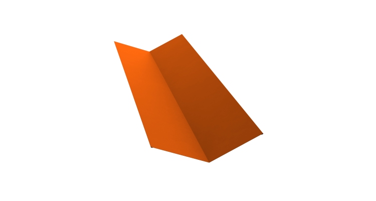Планка ендовы верхней 145х145 0,45 PE с пленкой RAL 2004 оранжевый (2м)
