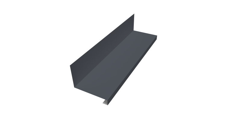 Планка примыкание нижнее к трубе для Кликфальц Pro 0,45 PE с пленкой RAL 7024 мокрый асфальт (2м)