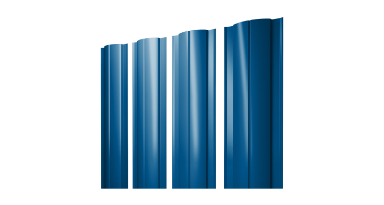 Штакетник Круглый с прямым резом 0,45 PE RAL 5005 сигнальный синий