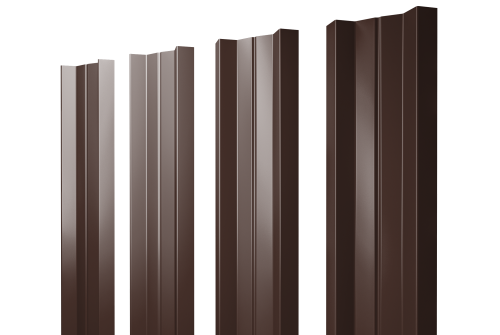 Штакетник М-образный А с прямым резом 0.4 PE RAL 8017 шоколад